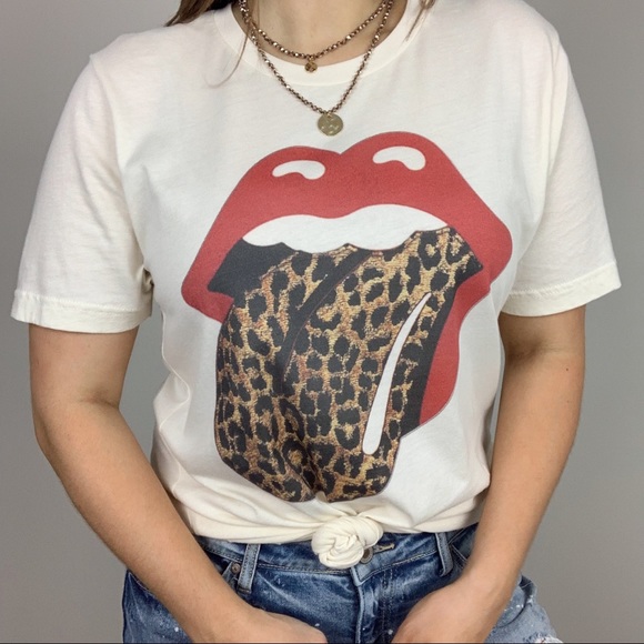 Rolling Stones Leopard Tongue Graphic Band Tee - Picture 5 of 7